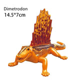 Charger l&#39;image dans la galerie, 5‘’ Mini Dinosaur Jurassic Theme DIY Action Figures Building Blocks Toy Playsets Dimetrodon / Orange