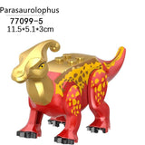 Charger l&#39;image dans la galerie, 5‘’ Mini Dinosaur Jurassic Theme DIY Action Figures Building Blocks Toy Playsets Parasaurolophus / Golden