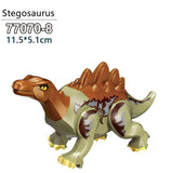 Charger l&#39;image dans la galerie, 5‘’ Mini Dinosaur Jurassic Theme DIY Action Figures Building Blocks Toy Playsets Stegosaurus / Brown