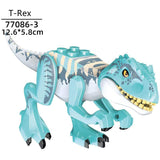 Charger l&#39;image dans la galerie, 5‘’ Mini Dinosaur Jurassic Theme DIY Action Figures Building Blocks Toy Playsets T-Rex / Light Blue
