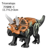 Charger l&#39;image dans la galerie, 5‘’ Mini Dinosaur Jurassic Theme DIY Action Figures Building Blocks Toy Playsets Triceratops / Black