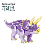 Charger l&#39;image dans la galerie, 5‘’ Mini Dinosaur Jurassic Theme DIY Action Figures Building Blocks Toy Playsets Triceratops / Purple