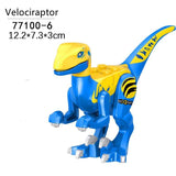 Charger l&#39;image dans la galerie, 5‘’ Mini Dinosaur Jurassic Theme DIY Action Figures Building Blocks Toy Playsets Velociraptor / Blue