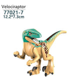 Charger l&#39;image dans la galerie, 5‘’ Mini Dinosaur Jurassic Theme DIY Action Figures Building Blocks Toy Playsets Velociraptor / Cyan