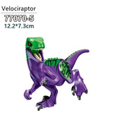 Charger l&#39;image dans la galerie, 5‘’ Mini Dinosaur Jurassic Theme DIY Action Figures Building Blocks Toy Playsets Velociraptor / Purple