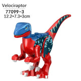 Charger l&#39;image dans la galerie, 5‘’ Mini Dinosaur Jurassic Theme DIY Action Figures Building Blocks Toy Playsets Velociraptor / Red