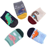 Charger l&#39;image dans la galerie, 5PCS Set of Various Types Dinosaur Cartoon Children&#39;s Non-Slip Knitting Cotton Socks