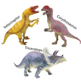 Charger l&#39;image dans la galerie, Different Types of Dinosaurs with Sound T Rex Triceratops Stegosaurus Model Toy for Kids 3 pcs-B