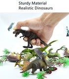 Charger l&#39;image dans la galerie, Educational Realistic Dinosaur Toys Figures Activity Play Mat Trees &amp; Container Playset