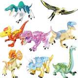 Charger l&#39;image dans la galerie, 5‘’ Mini Dinosaur Jurassic Theme DIY Action Figures Building Blocks Toy Playsets 8 Pack (Save $8) / Multi