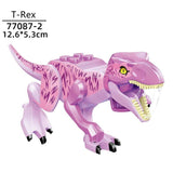 Charger l&#39;image dans la galerie, 5‘’ Mini Dinosaur Jurassic Theme DIY Action Figures Building Blocks Toy Playsets T-Rex / Pink