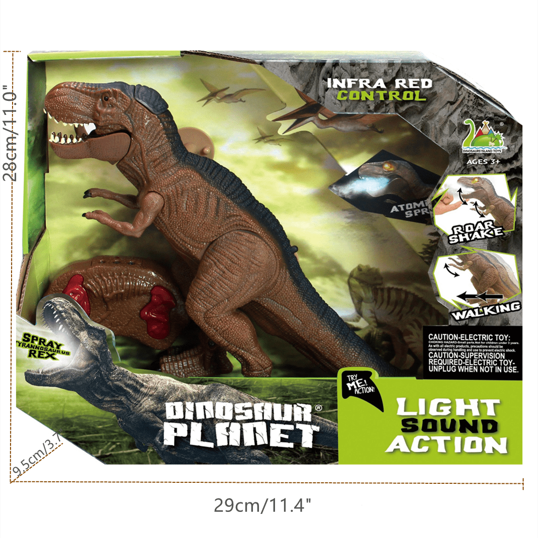 deAO Jouet Dinosaure télécommandé Rechargeable avec Fonction de Marche et  Sons et lumières rugissants, Robot Dinosaure réaliste T-Rex pour Enfants