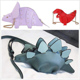 Charger l&#39;image dans la galerie, Triceratops Bag Dinosaur Shape Shoulder Bag PU Leather Rivet Purses Handbag Blue Stegosaurus+Red T Rex+Purple Triceratops(Save $10)