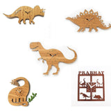 Charger l&#39;image dans la galerie, Wood Wall Clock Dinosaur T Rex Triceratops Quartz Clock Decoration for Kids Room