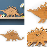 Charger l&#39;image dans la galerie, Wood Wall Clock Dinosaur T Rex Triceratops Quartz Clock Decoration for Kids Room