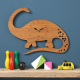 Charger l&#39;image dans la galerie, Wood Wall Clock Dinosaur T Rex Triceratops Quartz Clock Decoration for Kids Room Wood Diplodocus A
