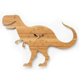 Charger l&#39;image dans la galerie, Wood Wall Clock Dinosaur T Rex Triceratops Quartz Clock Decoration for Kids Room Wood T Rex
