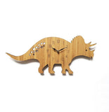 Charger l&#39;image dans la galerie, Wood Wall Clock Dinosaur T Rex Triceratops Quartz Clock Decoration for Kids Room Wood Triceratops