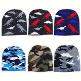 Charger l&#39;image dans la galerie, 40-54cm Dinosaur Beanie Knitted Hat Camouflage Warm Winter Hat for Toddler Kids 2-9