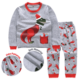 Charger l&#39;image dans la galerie, 2-7 Years Old Kids Dinosaur Pajamas Set Christmas Theme Printed Soft Sleepwear Holiday Pjs