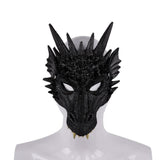 Charger l&#39;image dans la galerie, 3D PU Dinosaur Dragon Mask Halloween Party Props Costumes Decoration Black