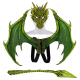 Charger l&#39;image dans la galerie, Dinosaur Halloween Costume with Mask Wing Tail Cosplay T Rex Performance Props Green