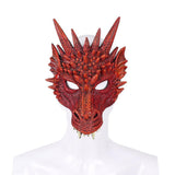 Charger l&#39;image dans la galerie, 3D PU Dinosaur Dragon Mask Halloween Party Props Costumes Decoration Red