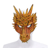 Charger l&#39;image dans la galerie, 3D PU Dinosaur Dragon Mask Halloween Party Props Costumes Decoration Yellow