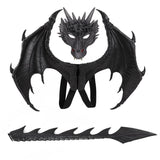 Charger l&#39;image dans la galerie, Dinosaur Halloween Costume with Mask Wing Tail Cosplay T Rex Performance Props Black