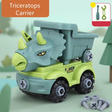 Charger l&#39;image dans la galerie, Inertial Take Apart Construction Dinosaur Truck Car T Rex Triceratops Excavator Toy for Kids Triceratops Carrier