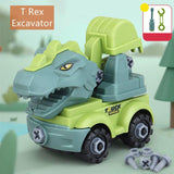 Charger l&#39;image dans la galerie, Inertial Take Apart Construction Dinosaur Truck Car T Rex Triceratops Excavator Toy for Kids T Rex Excavator
