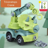 Charger l&#39;image dans la galerie, Inertial Take Apart Construction Dinosaur Truck Car T Rex Triceratops Excavator Toy for Kids Triceratops Crane