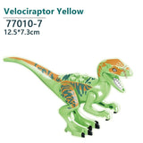 Charger l&#39;image dans la galerie, 5&quot; Luminous Dinosaur Jurassic Theme Building Blocks DIY Action Figures Play Set Velociraptor Yellow