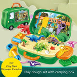 Charger l&#39;image dans la galerie, 24 PCS Dinosaur Play Dough Set Portable  8 Colors  Mud Kit with Tools Creation Toys for Kids 1 Set