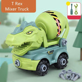 Charger l&#39;image dans la galerie, Inertial Take Apart Construction Dinosaur Truck Car T Rex Triceratops Excavator Toy for Kids T Rex Mixer Truck