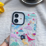 Charger l&#39;image dans la galerie, Cartoon Dinosaur Patterned Phone Case Clear Slim Fit Protective Case for Apple iPhone