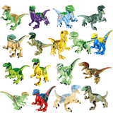 Charger l&#39;image dans la galerie, 5&quot; Mini Dinosaur Jurassic Theme DIY Action Figures Building Blocks Toy Playsets 17 Pcs Velociraptor Combo / Velociraptor